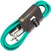 VisioSound Cavo Chitarra 6.35mm 1/4 Jack Mono a Jack ad Angolo/Cavo Strumento / 6 Colori 3m Verde