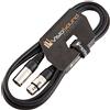 VisioSound Cavo Mic XLR Maschio a Femmina/Microfono bilanciato/Cavo Patch Mic / 7 Colori 2m Nero