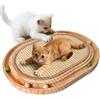 LURICO Tappetino Tiragraffi Per Gatti In Sisal Naturale, 43X33X2.5 Cm Tiragraffi Divano Per Gatti Interni, 2 In 1 Gatti Giochi Con 6 Palla Piccola, Comoda Amaca Per Gatti Far Riposare e Giocare