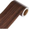 YENHOME Bordo Adesivo per Pareti Effetto Legno 7.6x600cm Marrone Scuro Bordi in Legno per Mobili Carta da Parati Adesivo PVC per Cucina Armadio Porta Cornice Impermeabile Bordi Adesivi per Pareti