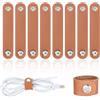 YQQYG 10 organizer per cavi, clip organizer in pelle, riutilizzabili, per cavi USB, cuffie, cinghie corte