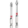sourcing map 2pcs #2 Anti Slip Phillips Impact Cacciavite Bit PH2 1/4 Hex Shank 2.6+2.8 Magnetic Cross Head Drill Bits Specchio Cromato S2 Acciaio Cacciavite Utensili Elettrici, Argento/Rosso
