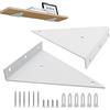 Ashuxxn 2 Pezzi Staffe Supporto Mensola Invisibile Galleggiante Staffe per Mensole Forma di Triangolare Staffe in Metallo per Mensole Pesanti per Librerie, Mensole Cucina, Mensole Espositive (Bianco)