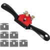 Litinliv Pialla a Coda Regolabile, Spokeshave con 6 Lame di Ricambio, Pialla Manuale con Base Piatta, Attrezzi Manuali Perfetto per Lavori in Legno, Legno e Lavorazione Del Legno