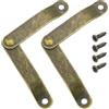 QUARKZMAN 2Pcs 3.86x0.39 Cerniere di Supporto Pieghevoli per Coperchio, Cerniera di Sollevamento per Coperchio, Cerniere Metalliche Retro Rotabili a 180 Gradi con Viti, Bronzo