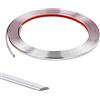 Zayejod PVC Flessibile Modanature Autoadesive Per Pareti,Striscia Decorativa Autoadesiva Peel e Stick Trim Per Piastrelle,Specchi,Soffitti,Pavimenti,Pannelli,Armadi(Argento,10mm/5M)