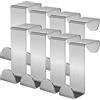 AKOFIC Appendiabiti Sopraporta, 8 Pezzi Gancio per Porta Appendiabiti a Porta in Acciaio Inox, Ganci per Porta Appendiabiti Per Bagno, Camera da Letto, Armadio, Cucina (Argento)
