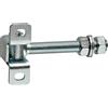 KeyMet Cerniera per cancello regolabile, cerniera per cancello, cerniere a battente con piastra di fissaggio zincata curvata (2, M12-G)