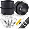 ADNEWX Ducting Joiner Connettore per tubo 2 pz 60mm Connettore per tubo con 4 fascette stringitubo in acciaio inossidabile per collegamenti di tubi rotondi in plastica Accessori per riscaldamento