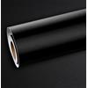 ReWallpaper Carta da Parati Nera Adesiva Muro Carta Adesiva per Mobili Nero Opaco Pellicole Adesive per Porte Armadio Carta Parati Camera da Letto Bagno Rivestimento Parete PVC 40cm×3m