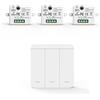 ELLENNE Kit Interruttore Luce Smart WiFi - Ricevitore + Interruttore Wireless, Controllo Remoto Intelligente da telefono compatibile con App Tuya e Google Home/Alexa (3 Ricevitori e 1 Interruttore (3 tasti))