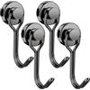 GGTTNRT Ganci magnetici, Ganci magnetici da 31 libbre, Ganci magnetici resistenti per frigorifero, Ganci magnetici per appendere, campeggio, cucina (Nero, 4 pezzi)