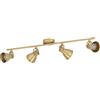 Eglo plafoniera LED Seras, plafoniera con 4 spot, barra orientabile, lampada da soggiorno in acciaio in ottone spazzolato e oro, illuminazione da soffitto con lampadina GU10, bianco caldo