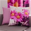 PETTI Artigiani Italiani - Coppia di Federe Cuscino 60x60 cm in Microfibra, Cuscini Arredo Camera da Letto, Divano, Salotto, Set 2 Fodere Copricuscino, Federa Floreale Viola 2, 100% Made in Italy