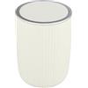 WENKO Secchio con coperchio oscillante Agropoli L crema, 5,5 litri, secchio per bagno con coperchio, pattumiera in plastica di qualità, modellatura plastica e superficie strutturata, Ø 19 x 27 cm