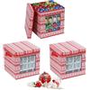 Relaxdays scatola porta palline Natale, set 3, HxLxP 33x33x33 cm, Vlies/cartone, rosso/bianco