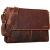 STILORD 'Oskar' Borsa a Tracolla in Pelle Uomo Donna - Messenger Bag Vintage in Vera Pelle - Borsa Lavoro e Università per Laptop 15 Pollici e Documenti A4 Vero Cuoio, Colore:kara - cognac