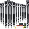 SAPLIZE Manopole da golf in gomma ad alte prestazioni, ad alto assorbimento degli urti, antiscivolo, 13 impugnature con tutti i kit, di medie dimensioni, bianche, CC10 Golf Club Grips