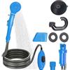 PORFOYO Doccia portatile da campeggio, doccia da campeggio, 12 V, presa accendisigari da 12 V, per esterni, portatile, con pompa a immersione, doccia esterna con soffione per auto, roulotte, camper
