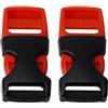 SZDPC 2 clip sottogola per casco, chiusura a incastro, parti di ricambio adatte per pattini a rotelle, mountain bike, biciclette e altri caschi (nero-rosso)