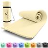 #DoYourFitness x World Fitness Fitness - Tappetino antiscivolo e robusto, ideale per yoga, sport, pilates, allenamento, attività all'aperto, ginnastica e casa, 186 x 61 x 2 cm, colore: bianco