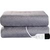 RUIANBAO Coperta termica,spegnimento automatico, 150 x 80 cm, display LED, protezione da surriscaldamento, coperta in pile, con timer di 12 ore e 3 livelli di calore, in lavatrice,Beige