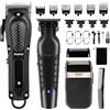 KEMEI Tagliacapelli professionale KEMEI per uomo, tagliacapelli da barbiere senza fili, regolabarba, rasoio elettrico a lamina con rete di ricambio, KM-PG2299, KM-1071, KM-2024