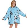 THREE POODLE Felpa Coperta Oversize Bambini，Felpa Pile Giganti Coperta con Maniche e Cappuccio, Coperta pile con Maniche, Felpe di Pile Taglia Unica