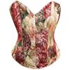 Bslingerie® Top Bustier Corsetto Donna Stile Retro Vintage Vittoriano Animale Gatto Stampa Rinascente Crop Top Canottiera, Motivo floreale vintage., XXL