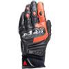 Dainese - Carbon 4 Short Gloves, Guanti Moto Corti in Pelle, con Protezioni delle Nocche in Carbonio, Uomo, Nero/Rosso Fluo, S