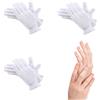 CGBOOM 6 paia di guanti idratanti per la notte in cotone bianco | Guanti cosmetici di ispezione in tessuto di qualità premium | Per pelle secca, sensibile, irritata, terapia spa con polsino di sicurezza |