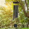 Victop campanelli eolici per esterni, campanelli eolici commemorativi da 80cm, 5 tubi cavi in alluminio, piacevole melodia, decorazioni classiche retrò (Nero)