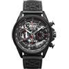 AVI-8 Mens 45mm Hawker Harrier Matador Chronograph Stealth Black Japanese Quartz Pilot Watch with Genuine Leather Strap AV-4065-05