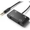 Cubilux Splitter per cuffie da 3,5 mm con 2 controlli del volume | Splitter audio AUX per due cuffie: la presa destra supporta microfono e pulsanti, la presa sinistra supporta solo audio
