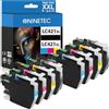 NINETEC LC421XL LC-421XLVAL - Cartucce per stampante multipack compatibili con Brother LC-421XL LC421 421 XL LC421XLVAL per Brother DCP-J1050DW DCP-J1140DW DCP-J1800DW MFC-J1010DW (8 pezzi)