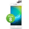 GIGA Fixxoo Schermo singolo di Ricambio per iPhone 8 Apple, Display LCD Retina ad Alta Risoluzione, Touch Screen in Vetro con Fotocamera, Altoparlante & Sensore Prossimità; Guida Video Online - Bianco