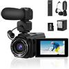 LAMA Videocamera, videocamera da 8 K, 64 MP, fotocamera Vlogging 18 X zoom digitale IR, registratore digitale WiFi con scheda SD da 64 GB, batteria 4500 mAh (tempo di registrazione 4,5 ore) per