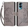SIENIANLINE Cover per Honor 90 Lite / X50i 5G custodia portafoglio Farfalla Grigio | 3 scomparti carte, 1 tasca banconote, Chiusura magnetica, Supporto, Pelle PU flip cover per Honor 90 Lite