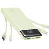 Charmast Power Bank 20000mAh Caricabatterie Portatile a Ricarica Rapida con Cavi Integrati, 5 Uscite e 4 Ingressi per iPhone 14 13 12 11 Samsung S21 S22(Verde), C2065