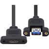 CY Cavo di tipo A USB 3.0 femmina a Micro 3.0 Tipo-B femmina a vite Tipo di montaggio a vite cavo di prolunga 5Gbps