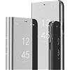 IMIRST Custodia a Portafoglio per Samsung Z Fold 6 Custodia Specchio Smart View Supporto in Piedi 360° Protettore Compatibile con Samsung Galaxy Z Fold6. Flip Mirror: Silver
