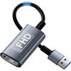 Ticenpe Adattatore da USB a HDMI, 1080P Convertitore da USB-A a HDMI, Adattatore in alluminio, adatto per PC, laptop, monitor, proiettori e TV, Compatibile con macOS e Windows 11/10/8.1/8/7