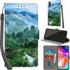 PHINIENLAND Cover per Samsung Galaxy A70 Case PU Pelle Custodia [Kickstand] [Chiusura magnetica] [Slot per Schede], Portafoglio Flip Custodia per Samsung A70,Foresta