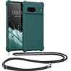 kwmobile Custodia Compatibile con Google Pixel 7 Cover - Back Case in Silicone TPU - Protezione Smartphone con Cordino - petrolio