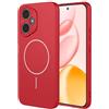 ILING Cover per HONOR 400 5G, Compatibile con la Ricarica Magnetica, Ultrasottile Semplice Tinta Unita Morbido Liquido Silicone TPU Antiurto Matte Custodia (Rosso)