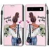 SIENIANLINE Cover per Google Pixel 6A custodia portafoglio Ragazza | Chiusura magnetica, Scomparti carte, Funzione supporto, Pelle PU flip cover per Pixel 6A