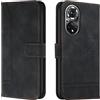 Bravoday Cover per Honor 50, Flip Custodia in Pelle PU Portafoglio Custodia per Honor 50, con Slot per Schede, Nero