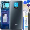 LUVSS Coperchio Copribatteria Scocca Vetro Posteriore Imposta per Xiaomi Redmi Note 9 PRO (Grigio)