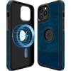 COODIO Logo-View Custodia in Pelle per iPhone 14 PRO Max 6,7 Pollici, Cover Magnetica Compatibile con MagSafe, Custodia Sottile e Creativa, Blu Reale