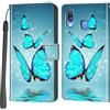 Haninsuze Cover per Samsung Galaxy A40, Portafoglio PU Pelle, farfalla | Interno TPU Antiurto, Anti-Graffio, Fessura per Schede, Supporto Stand, Design Libro, Flip
